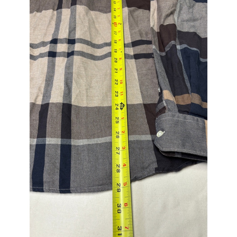 Barbour Mens Regular Fit Plaid Button Down Shirt Navy Tan Grey MSH5382TN63 Small - Picture 8 of 10